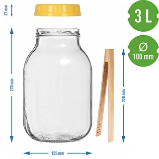 Słoik twist-off 3 L, szczypce i zakrętka z tworzywa fi 100, z uchwytem – zdjęcie 7