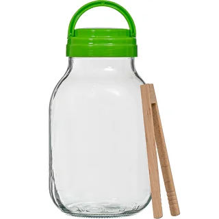 Słoik TO 4 L z plastikową zakrętką + szczypce fi 100