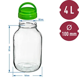 Słoik TO 4 L z plastikową zakrętką + szczypce fi 100 – zdjęcie 6