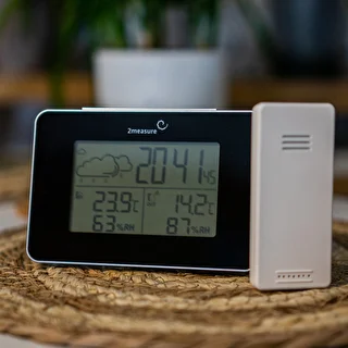 Stacja pogodowa RCC – elektroniczna, bezprzewodowa, podświetlana czujnik, czarna – zdjęcie 17