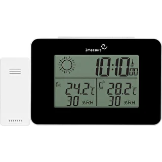 Stacja pogodowa RCC – elektroniczna, bezprzewodowa, podświetlana czujnik, czarna – zdjęcie 6