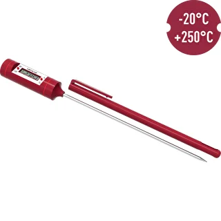 Elektroniczny termometr kulinarny, LCD (-20°C do +250°C), czerwony – zdjęcie 3