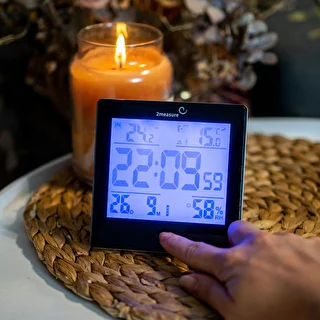 Stacja pogodowa RCC, DCF – elektroniczna, bezprzewodowa, podświetlana czujnik, czarna – zdjęcie 10