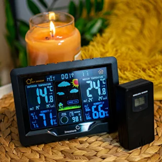 Stacja pogodowa RCC, DCF – elektroniczna, podświetlana, bezprzewodowa, czujnik, czarna – zdjęcie 13