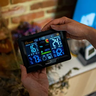 Stacja pogodowa RCC, DCF – elektroniczna, podświetlana, bezprzewodowa, czujnik, czarna – zdjęcie 14
