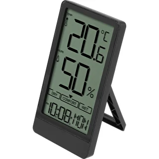 Elektroniczny termometr pokojowy marki Soens, czarny – zdjęcie 3