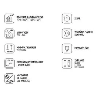 Termometr elektroniczny pokojowy, czarny – zdjęcie 13