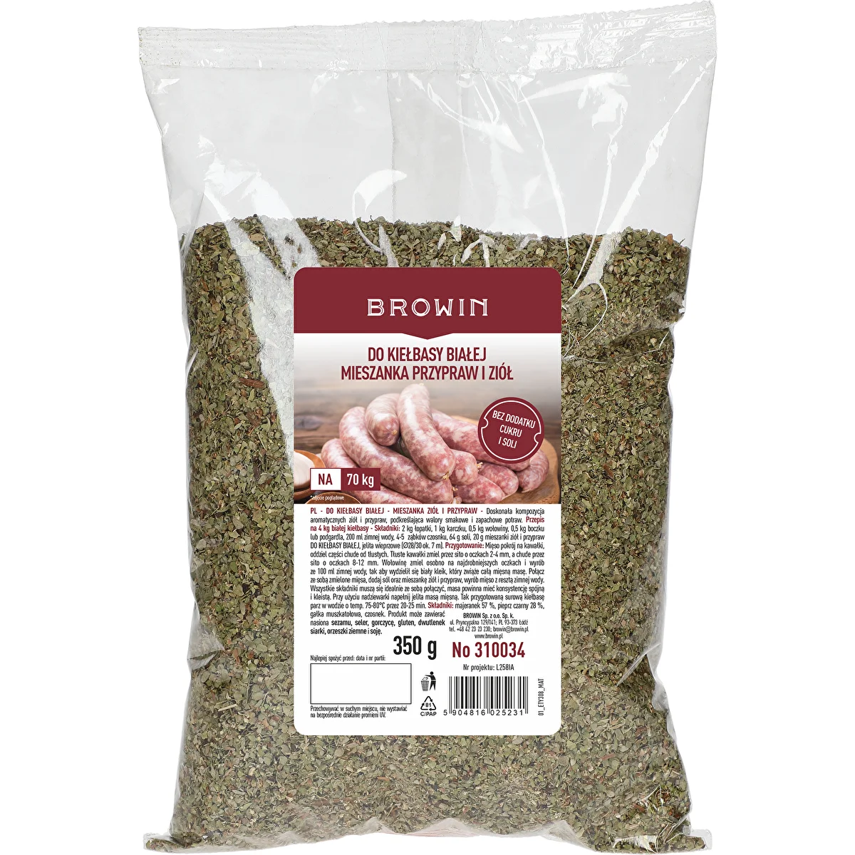 Do kiełbasy białej - mieszanka przypraw i ziół, 350g