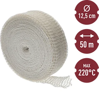 Siatka wędliniarska biała o wymiarach 12,5 cm x 50 m, z wytrzymałością termiczną do 220°C – zdjęcie 3