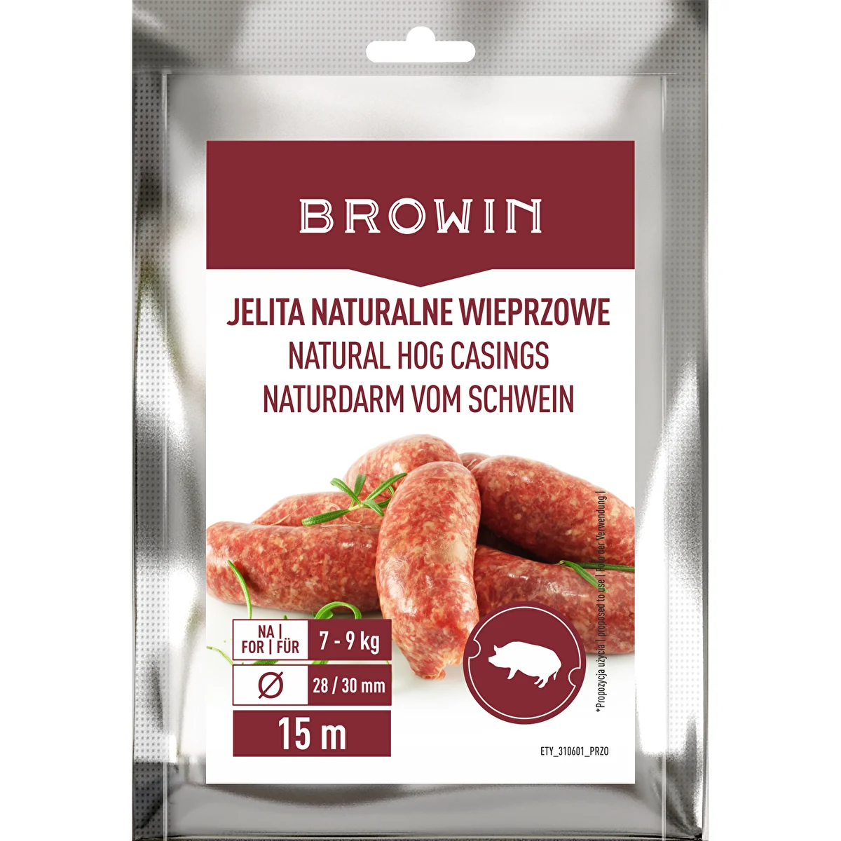 Jelita naturalne wieprzowe - kaliber 28/30mm, 15m