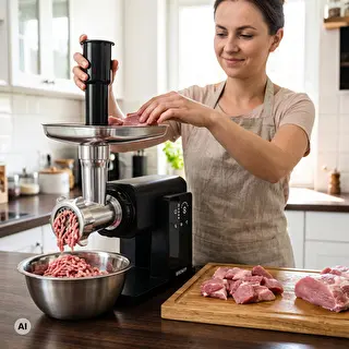 Wielofunkcyjna maszynka do mielenia mięsa - z panelem dotykowym, szatkownicą i przecierakiem, 2000 W – zdjęcie 8