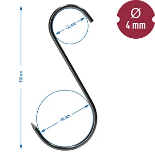 Haki do wędzenia - S, ostrzone, 4mm x 150mm 5 szt. – zdjęcie 6