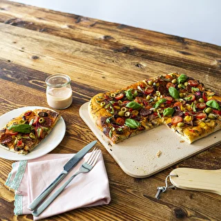 Kamień do pizzy prostokątny, wykonany z kordierytu,  - 38 x 30,5 cm – zdjęcie 13