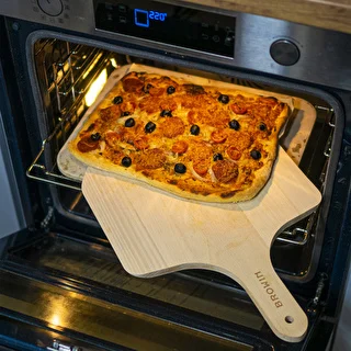 Kamień do pizzy prostokątny, wykonany z kordierytu,  - 38 x 30,5 cm – zdjęcie 9