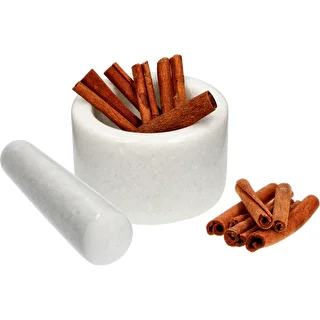 Marmurowy moździerz kuchenny, biały, fi 10 cm – zdjęcie 8