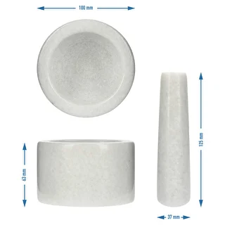 Marmurowy moździerz kuchenny, biały, fi 10 cm – zdjęcie 10