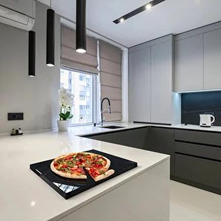 Kamień do pizzy granitowy prostokątny 37 x 35 cm – zdjęcie 13
