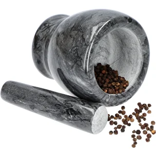 Marmurowy moździerz kuchenny, czarny, fi 10,5 cm – zdjęcie 9