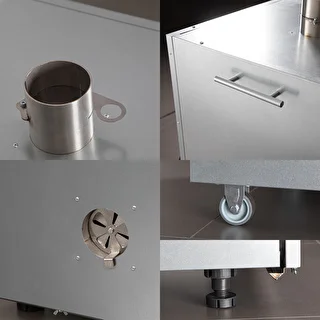 Komora wędzarnicza metalowa 220L, z kółkami – zdjęcie 3