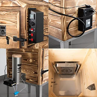 Wędzarnia 115 L dragON Wood 60E - drewniana opalana, z elektrycznym modułem grzejnym i sterownikiem – zdjęcie 4