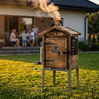 Wędzarnia 115 L dragON Wood 60E - drewniana opalana, z elektrycznym modułem grzejnym i sterownikiem – zdjęcie 12