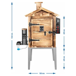 Wędzarnia 115 L dragON Wood 60E - drewniana opalana, z elektrycznym modułem grzejnym i sterownikiem – zdjęcie 8