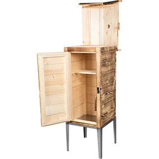 Komora wędzarnicza opalana - z drewna świerkowego, 200L, z podstawą nierdzewną – zdjęcie 3