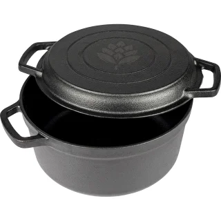 Żeliwny garnek z patelnią, 3,5 L – zdjęcie 2