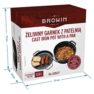 Żeliwny garnek z patelnią, 3,5 L – zdjęcie 9