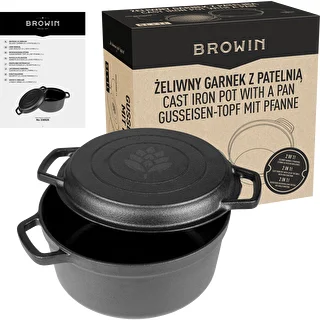 Żeliwny garnek z patelnią, 5 L + 1 L – zdjęcie 10