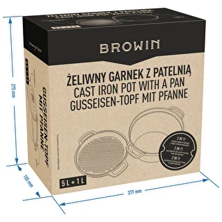 Żeliwny garnek z patelnią, 5 L + 1 L – zdjęcie 11