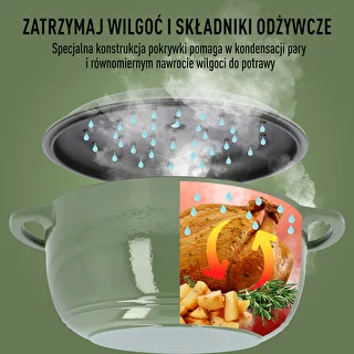 Garnek żeliwny emaliowany - szałwiowy, 5,8L – zdjęcie 6
