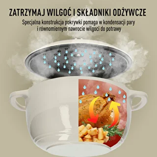 Garnek żeliwny emaliowany - ecru, 4 L – zdjęcie 6