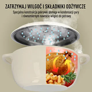 Garnek żeliwny emaliowany - ecru, 5,8L – zdjęcie 6