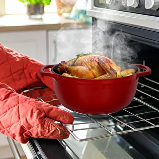 Garnek żeliwny emaliowany - bordowy, 5,8L – zdjęcie 8