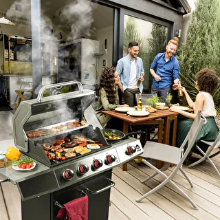 Grill gazowy dragON BBQ101, 11,7 kW, czarno-srebrny – zdjęcie 3