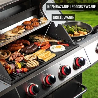 Grill gazowy dragON BBQ101, 11,7 kW, czarno-srebrny – zdjęcie 6