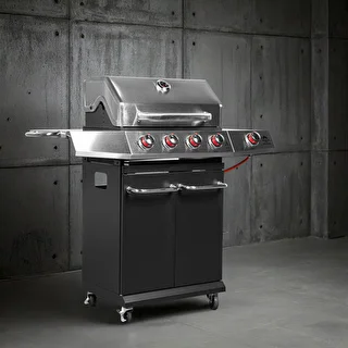 Grill gazowy dragON BBQ101, 11,7 kW, czarno-srebrny – zdjęcie 4