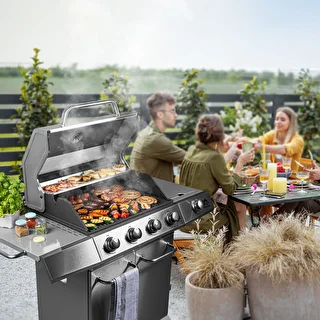 Grill gazowy dragON BBQ201, 18,8 kW, srebrny – zdjęcie 3
