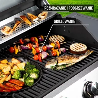 Grill gazowy dragON BBQ201, 18,8 kW, srebrny – zdjęcie 6