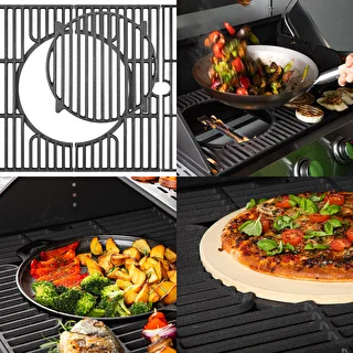 Grill gazowy dragON BBQ201, 18,8 kW, srebrny – zdjęcie 10