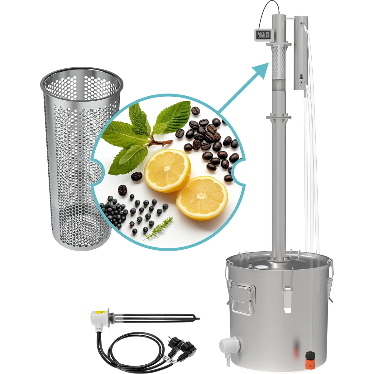 Destylator modułowy do aromatyzacji destylatów 30 L - elektryczny