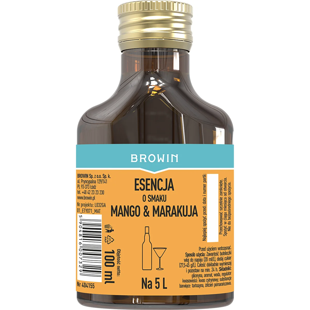 Esencja o smaku mango & marakuja na 5 L, 100 ml