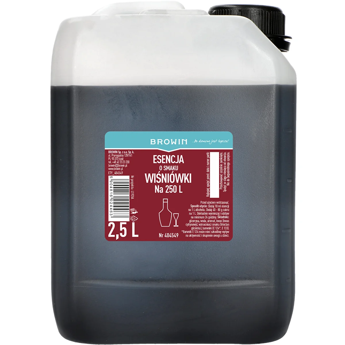 Esencja o smaku wiśniówki, 2.5 L na 250 L gotowego trunku