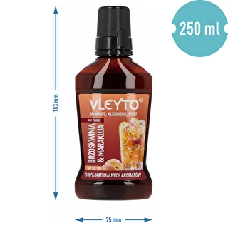 VLEYTO Brzoskwinia & Marakuja – esencja smakowa z naturalnymi aromatami, 250 ml – zdjęcie 5
