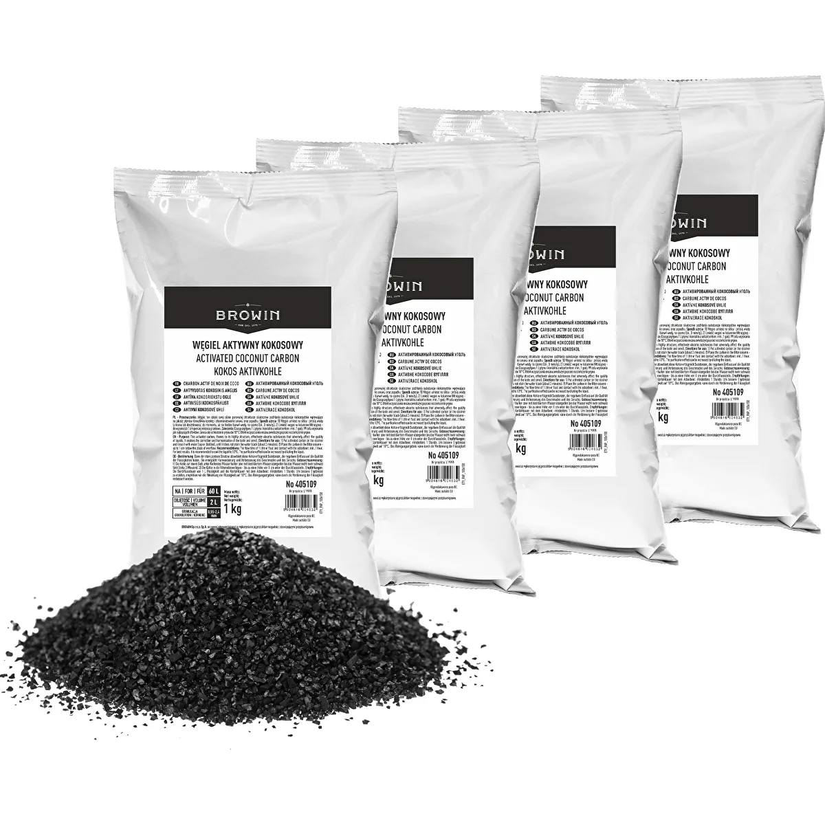 Węgiel aktywny kokosowy 1 kg x 4 - zestaw