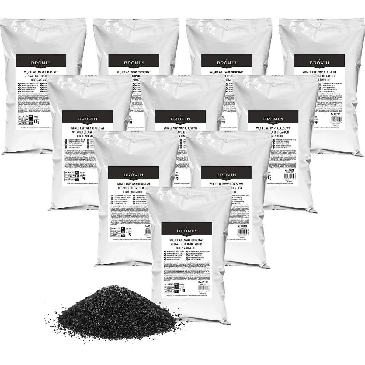 Węgiel aktywny kokosowy 1 kg x 10 - zestaw