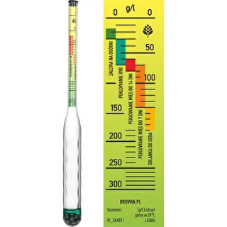 Solomierz nietłukący z probówką, zakres pomiaru: 0-300 g soli/L – zdjęcie 3