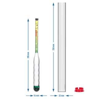 Solomierz nietłukący z probówką, zakres pomiaru: 0-300 g soli/L – zdjęcie 4