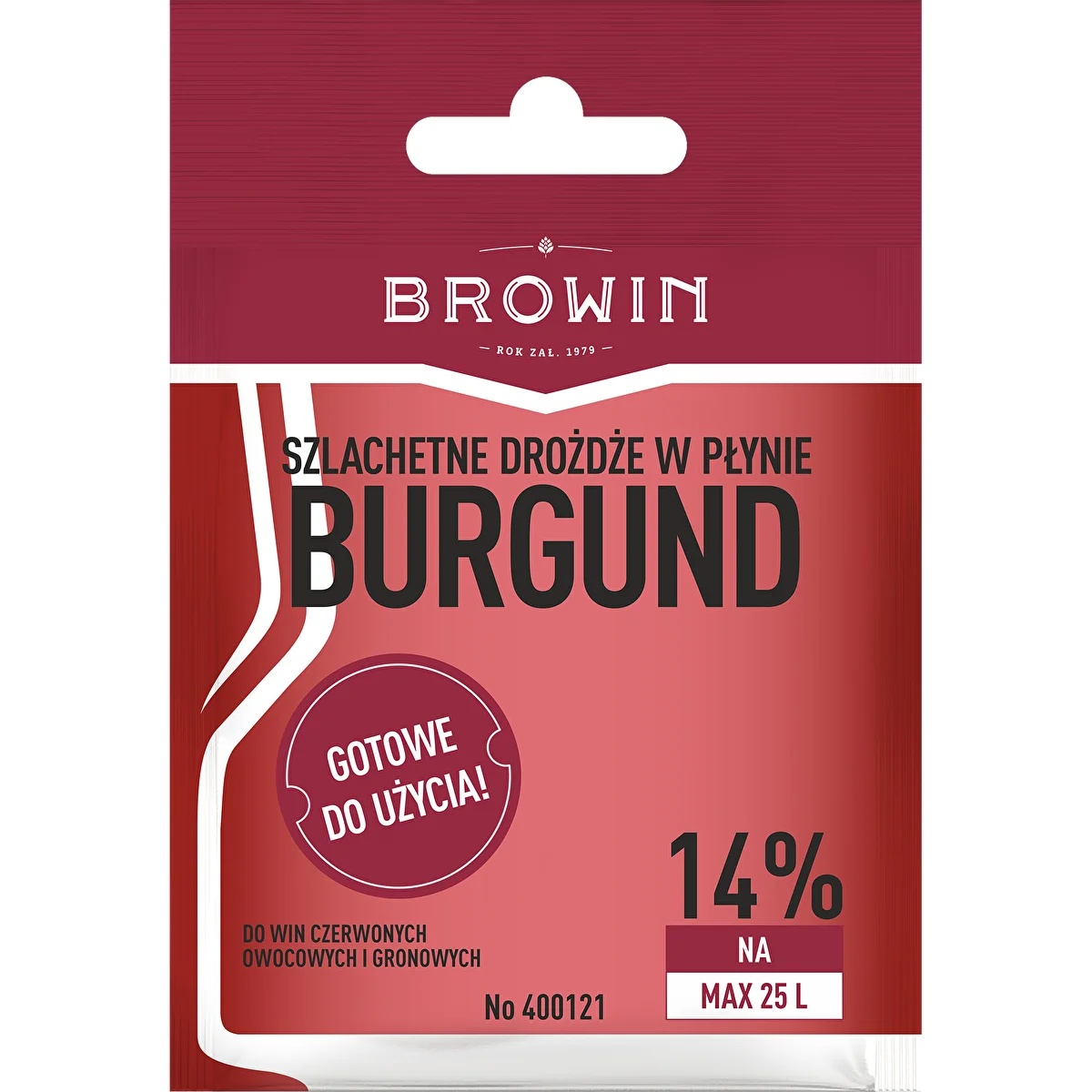 Drożdże winiarskie Burgund bez namnażania, 20 ml